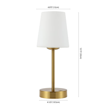 Carson 12.75" Modern Minimalist Iron Rechargeable Integrated LED Table Lamp